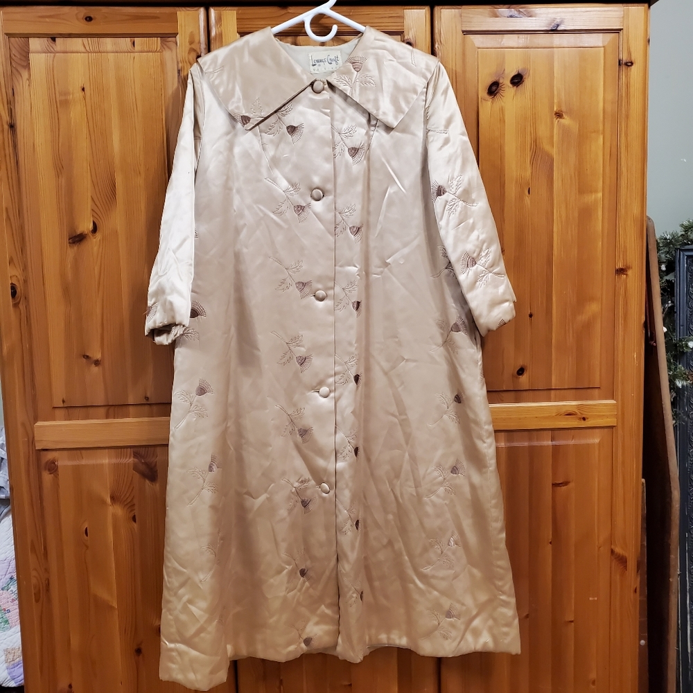 VTG 40s Loungecraft embroider satin robe